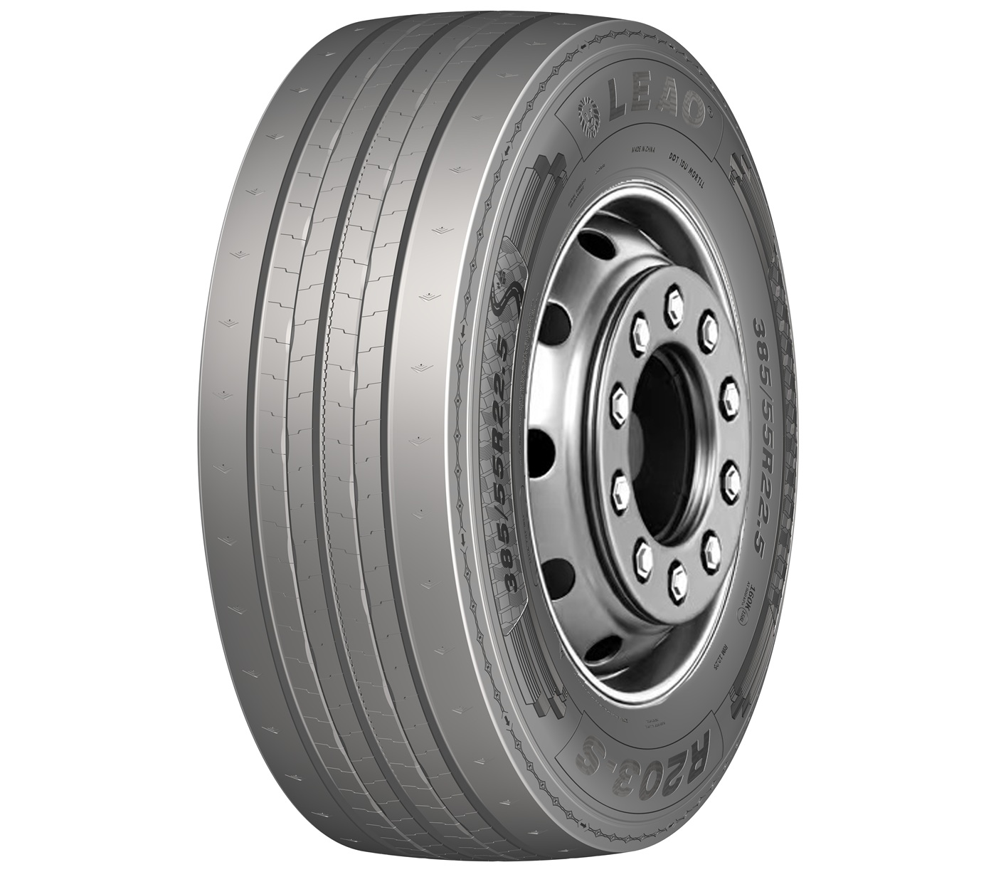 Gomme Nuove Leao 385/65 R22.5 164K 24PR R203-S M+S (8.00mm) pneumatici nuovi Estivo